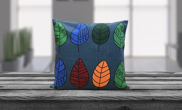 森林坐墊 彩葉 背部 深綠色 第6張的照片