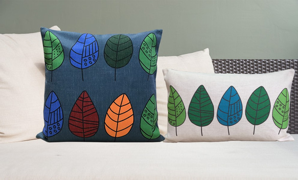 森林坐墊 彩葉 背部 深綠色 第5張的照片