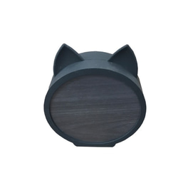 Black Cat wood clock　ブラック×ホワイト 5枚目の画像