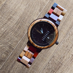 Wooden colorful Watch for men 5枚目の画像