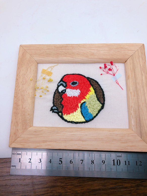 オーダー専用　オカメインコの刺繍 3枚目の画像