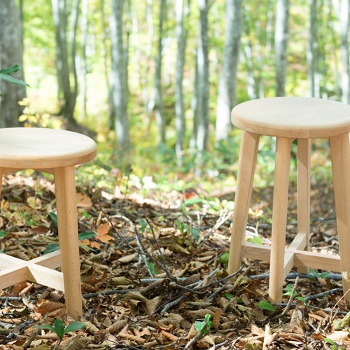 日本の木のこしかけStump(L) ブナ材・ヤマザクラ材（New) 椅子