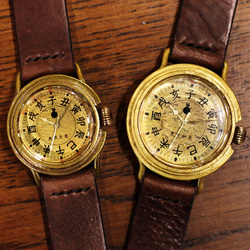 干支文字盤 和風腕時計 和時計 十二支 真鍮 Lサイズ 2枚目の画像