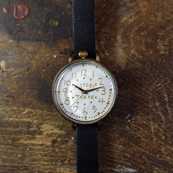 可愛い2重巻きベルトの手作り腕時計 プレーン shiro 2枚目の画像