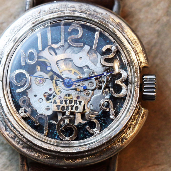 新作】手巻き式 スケルトン 機械式腕時計 float see through ナイト