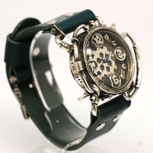 【新作】スチームパンク腕時計 クロノマシーン プロトタイプ 1点物 SV925 3枚目の画像