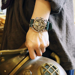 【新作】スチームパンク腕時計 クロノマシーン プロトタイプ 1点物 SV925 8枚目の画像