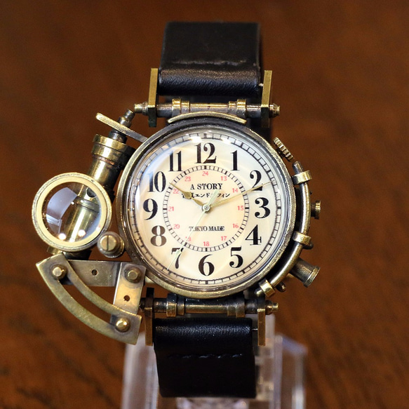 スチームパンク腕時計 アンティーク調 文字盤 腕時計 ヤナイコウヘイ