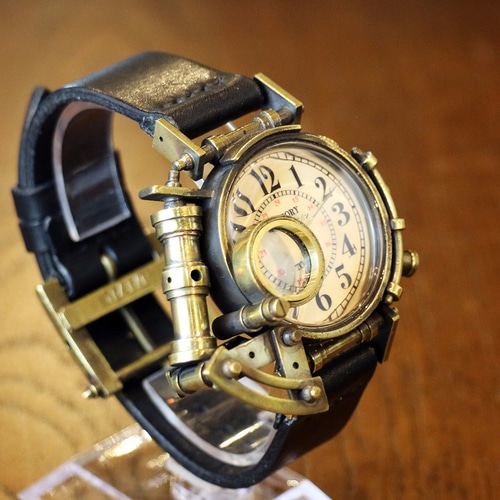 スチームパンク腕時計 アンティーク調 文字盤 腕時計 ヤナイコウヘイ