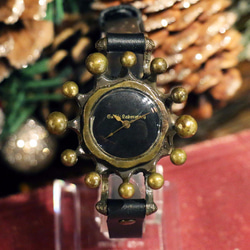 カワイイ腕時計 "drop a time" black ミルククラウンモチーフの腕時計 2枚目の画像