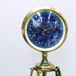 【蓄光】星空の置き時計 四角 天体観測 アンティーク クリスマス クロック リプロダクト 3枚目の画像