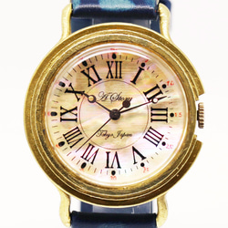 シェル文字盤の腕時計 Retro shell ローマ数字 メンズ レディース 1枚目の画像