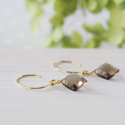 14kgf＊レモンクォーツの一粒ピアス ピアス（フック・チェーン