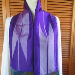 紫系　２種類をパッチしたスヌード　着物リメイク 5枚目の画像