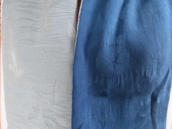 青系　３種類をパッチしたスヌード　着物リメイク 8枚目の画像