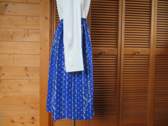 sale　レトロポップなギャザースカート　着物リメイク 7枚目の画像