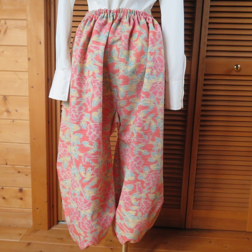 越山紬のもんぺパンツ 着物リメイク ロングパンツ ちゃこ 通販｜Creema  