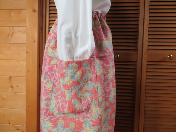 越山紬のもんぺパンツ　着物リメイク 9枚目の画像