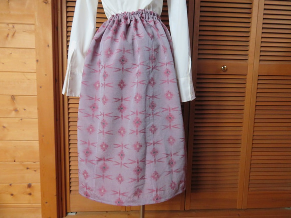sale　花柄のギャザースカート　着物リメイク　 4枚目の画像