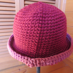 sale　赤×ピンク　ニット帽 3枚目の画像