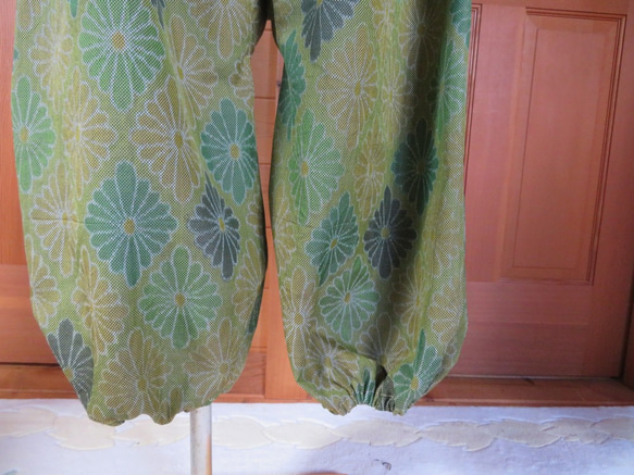大島紬の着物から　もんぺパンツ　着物リメイク 2枚目の画像