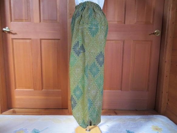 大島紬の着物から　もんぺパンツ　着物リメイク 4枚目の画像