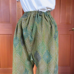 大島紬の着物から　もんぺパンツ　着物リメイク 7枚目の画像