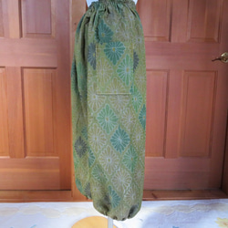 大島紬の着物から　もんぺパンツ　着物リメイク 8枚目の画像
