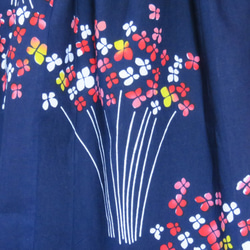 着物リメイク　浴衣　花柄　ギャザースカート　 3枚目の画像