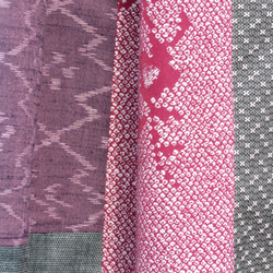 紫系　８種類の着物をパッチしたギャザースカート　着物リメイク 10枚目の画像