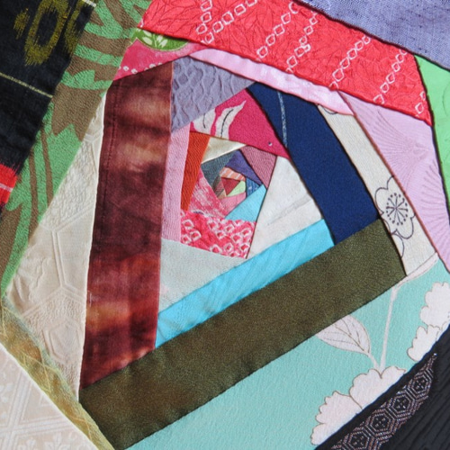 クレイジーキルト×帯から作ったショルダーバッグ 着物リメイク