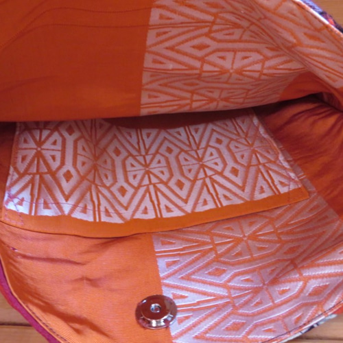 クレイジーキルト×帯から作ったショルダーバッグ 着物リメイク