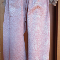 桜色に包まれる　鳥柄のもんぺパンツ　着物リメイク 8枚目の画像