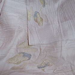 刺繍が上品な桜色のもんぺパンツ　着物リメイク 8枚目の画像