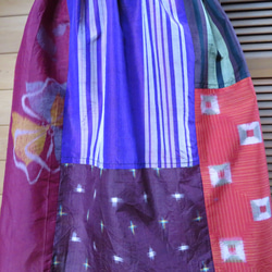 銘仙×シャリ感で軽やかギャザースカート 　着物リメイク 3枚目の画像