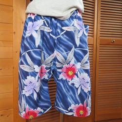 花柄の浴衣から　ハーフパンツ 　着物リメイク　 5枚目の画像