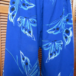蝶柄の浴衣から　ハーフパンツ 　着物リメイク　 3枚目の画像