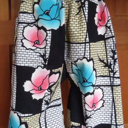 花柄の浴衣から　ハーフパンツ 　着物リメイク　 2枚目の画像