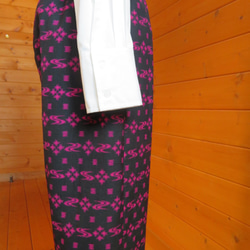 冬支度はじめませんか？　黒×ピンク　ウールのもんぺパンツ　着物リメイク 5枚目の画像