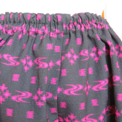 冬支度はじめませんか？　黒×ピンク　ウールのもんぺパンツ　着物リメイク 6枚目の画像