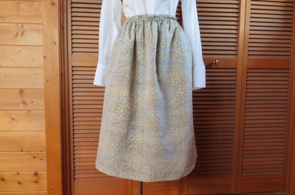 sale　紬の着物から ギャザースカート 　着物リメイク 1枚目の画像