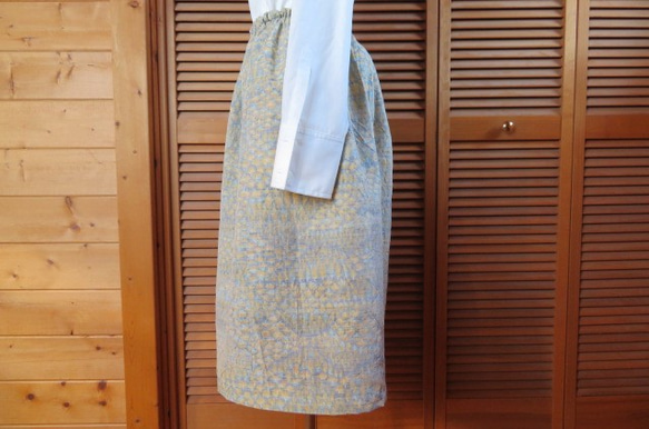 sale　紬の着物から ギャザースカート 　着物リメイク 4枚目の画像