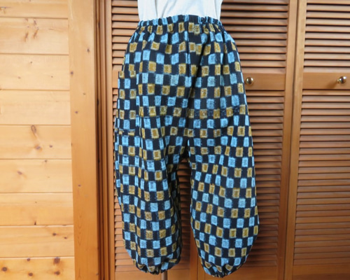 絣の着物から もんぺパンツ 着物リメイク ロングパンツ ちゃこ