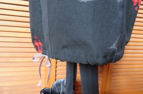冬支度はじめませんか？井型模様のバルーンスカート　着物リメイク 7枚目の画像