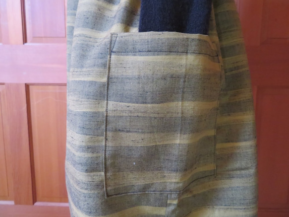 sale ウールの着物から　七分丈パンツ　着物リメイク 8枚目の画像