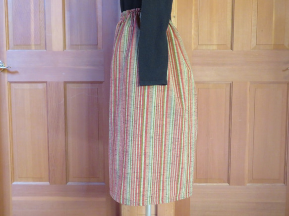 sale　ウールの反物から　ギャザースカート　着物リメイク 3枚目の画像