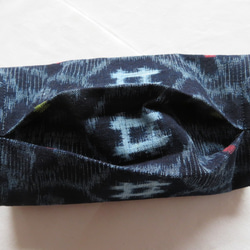 マスクカバー　着物リメイク 　絣　送料無料　お試し価格 5枚目の画像