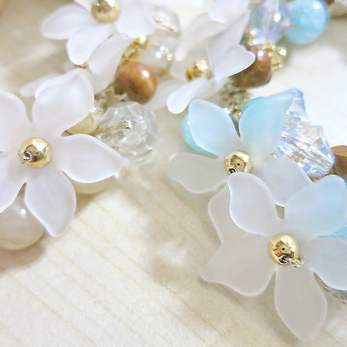 フロストフラワーのビーズシュシュ✿アイボリーmix シュシュ Lime 通販  