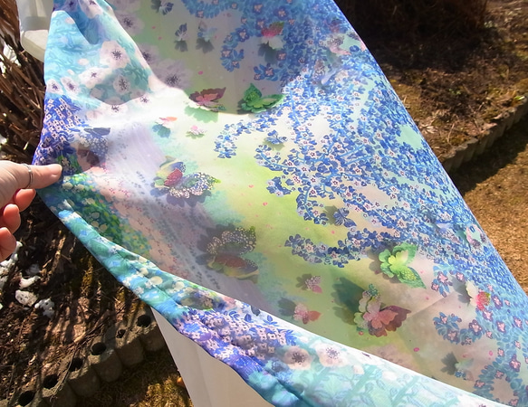 【残り２】シフォン水彩ストール～森のおはなし　泉～ 12枚目の画像