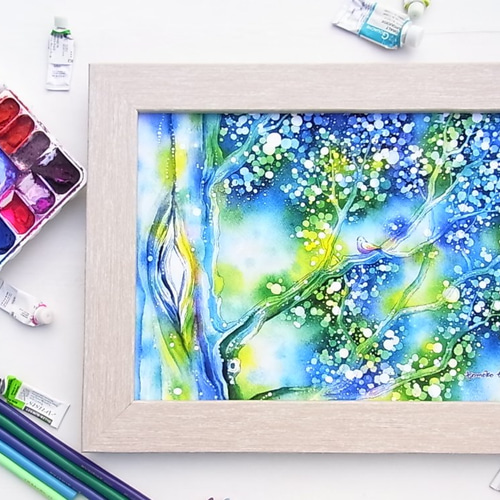 油絵 絵画 【太陽の光の道】 絵画 HR 通販 14896679｜Creema